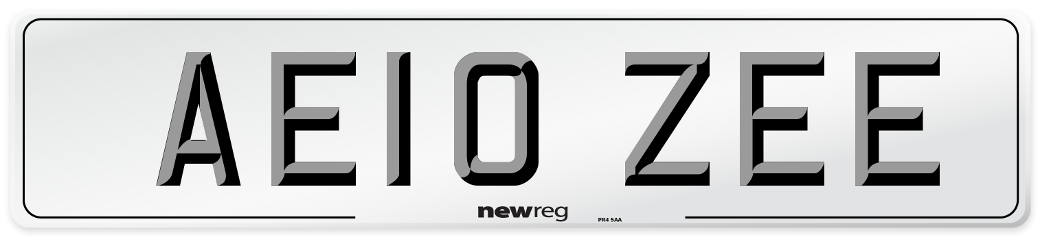 AE10 ZEE Number Plate from New Reg